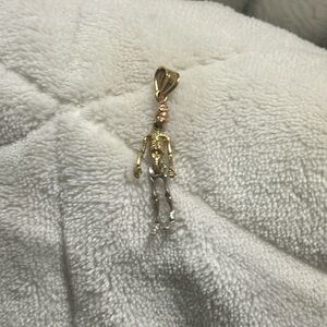 14k gold Bagatiba skeleton pendant